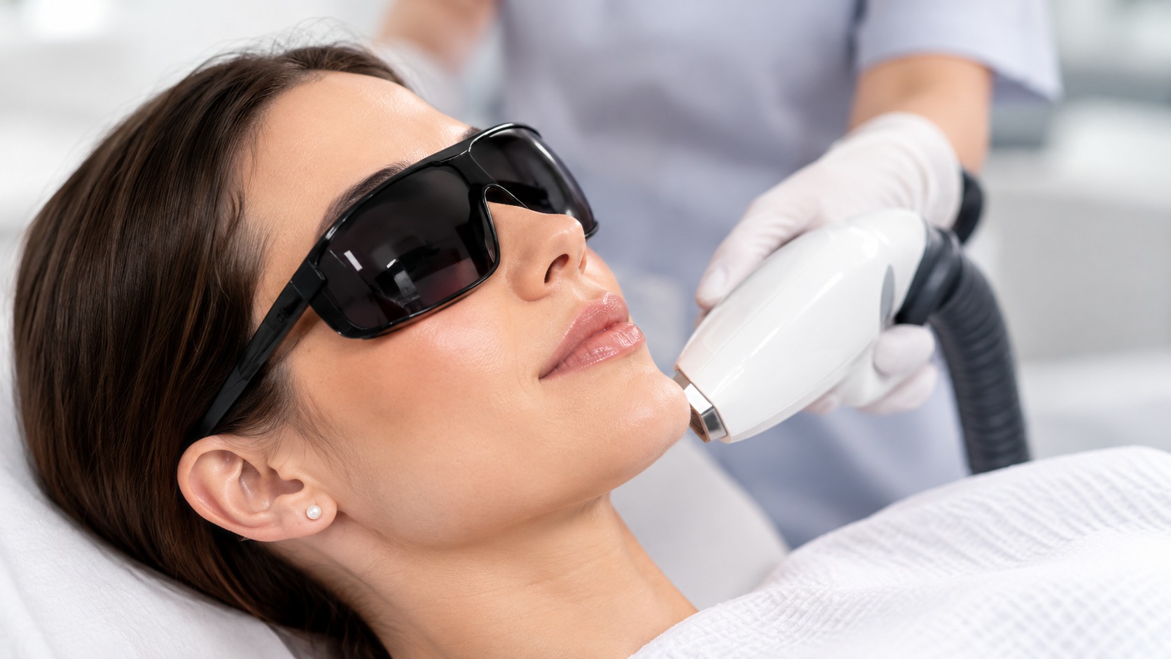 Procedimento de depilação a laser com equipamento JR Locações